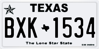 TX license plate BXK1534