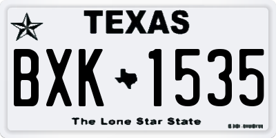 TX license plate BXK1535