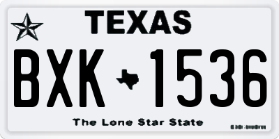 TX license plate BXK1536