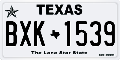 TX license plate BXK1539