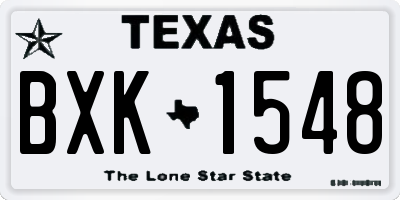 TX license plate BXK1548