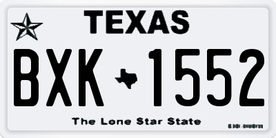 TX license plate BXK1552