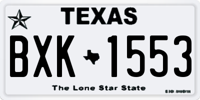TX license plate BXK1553