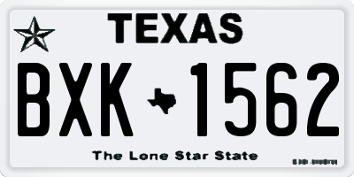TX license plate BXK1562