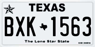 TX license plate BXK1563