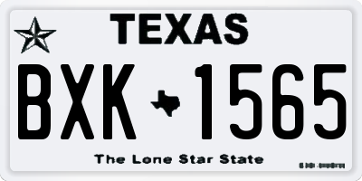 TX license plate BXK1565