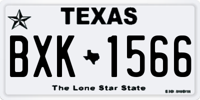 TX license plate BXK1566