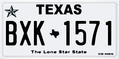 TX license plate BXK1571