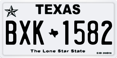 TX license plate BXK1582