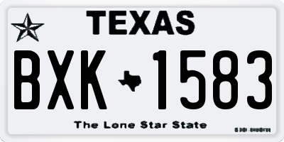 TX license plate BXK1583