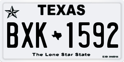 TX license plate BXK1592