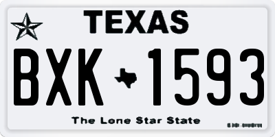 TX license plate BXK1593