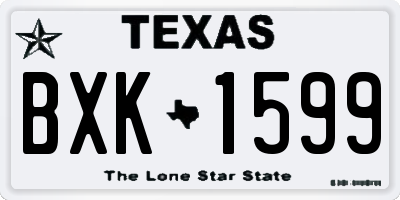 TX license plate BXK1599