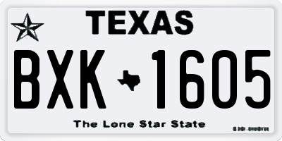 TX license plate BXK1605