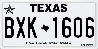 TX license plate BXK1606
