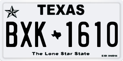 TX license plate BXK1610