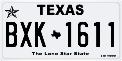 TX license plate BXK1611