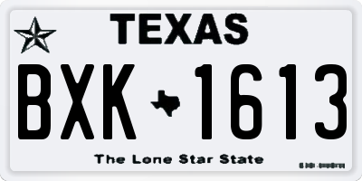 TX license plate BXK1613