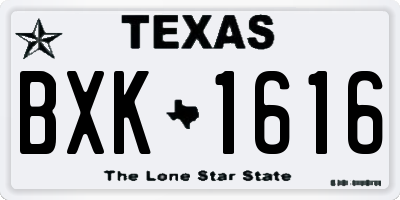 TX license plate BXK1616