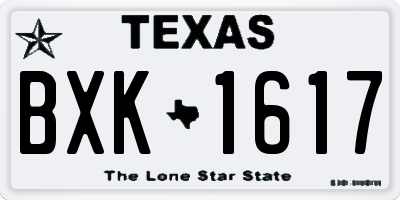 TX license plate BXK1617