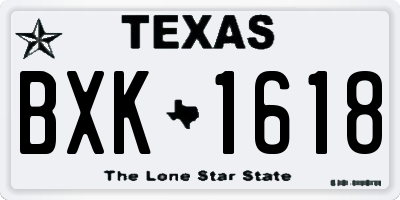 TX license plate BXK1618