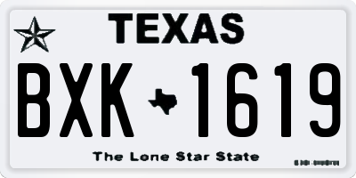 TX license plate BXK1619