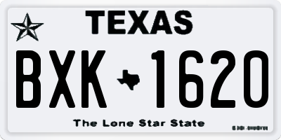 TX license plate BXK1620