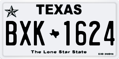 TX license plate BXK1624
