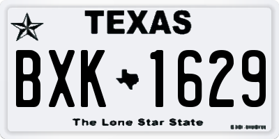 TX license plate BXK1629