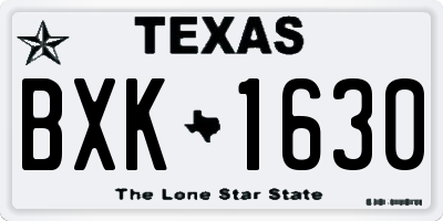 TX license plate BXK1630