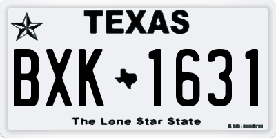 TX license plate BXK1631