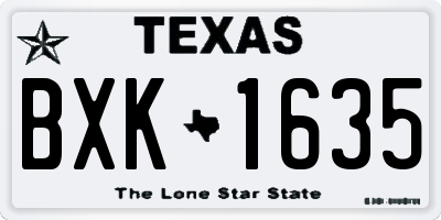 TX license plate BXK1635