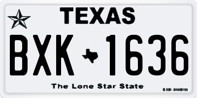 TX license plate BXK1636