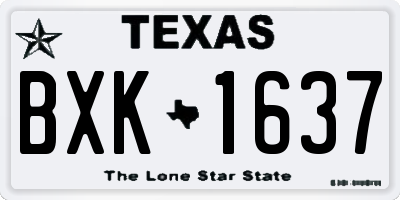 TX license plate BXK1637
