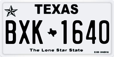 TX license plate BXK1640