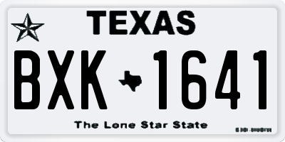 TX license plate BXK1641