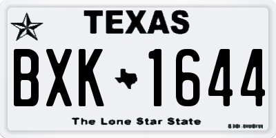 TX license plate BXK1644