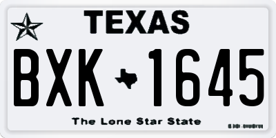 TX license plate BXK1645