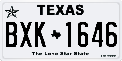 TX license plate BXK1646