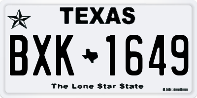TX license plate BXK1649