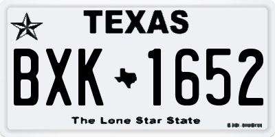 TX license plate BXK1652