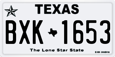 TX license plate BXK1653