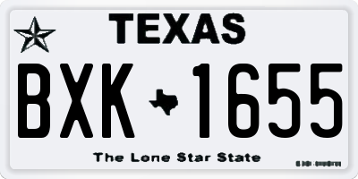 TX license plate BXK1655