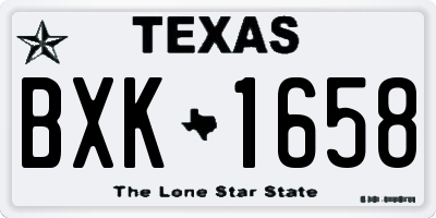 TX license plate BXK1658