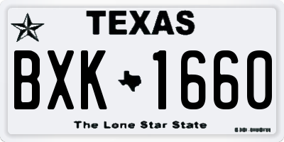 TX license plate BXK1660