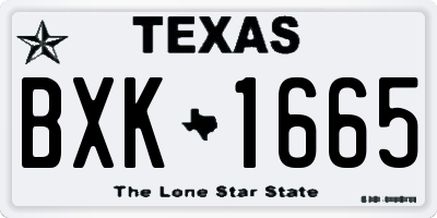 TX license plate BXK1665