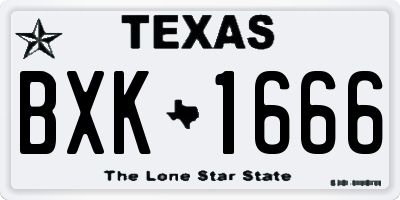 TX license plate BXK1666