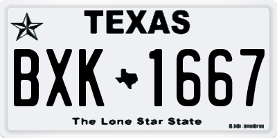 TX license plate BXK1667