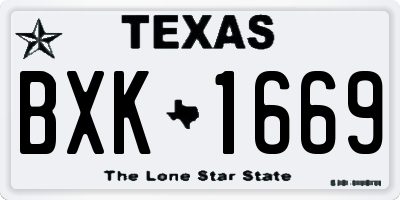 TX license plate BXK1669