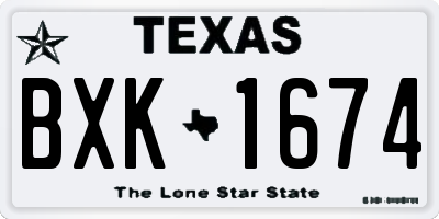 TX license plate BXK1674